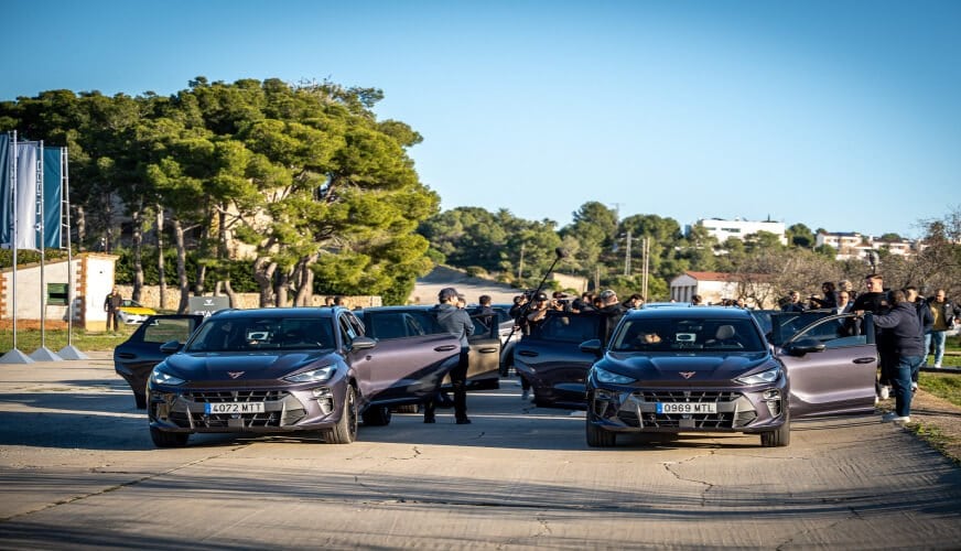 FC Barcelona players taking to the CUPRA Terramar track