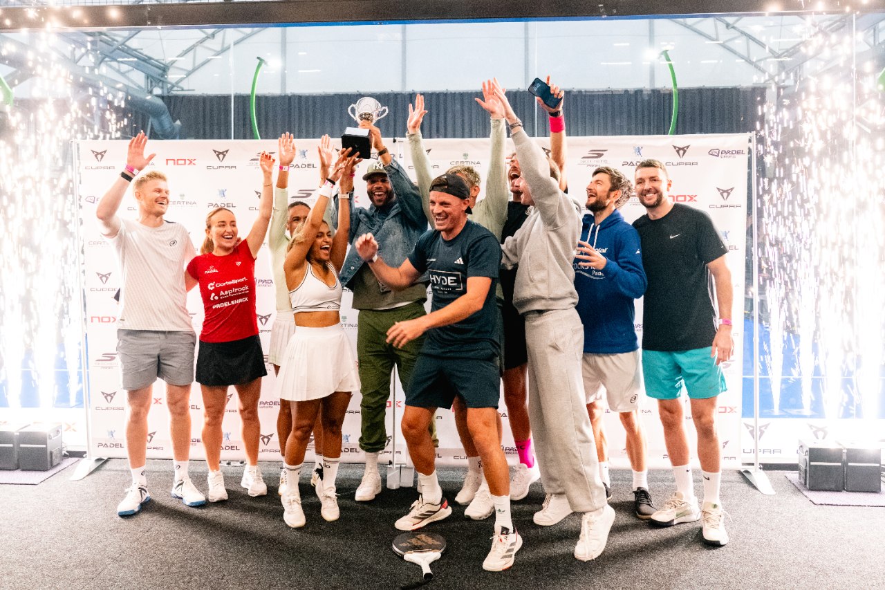 Team Lescott celebrating their win at the Pro Am Padel Tour 2025