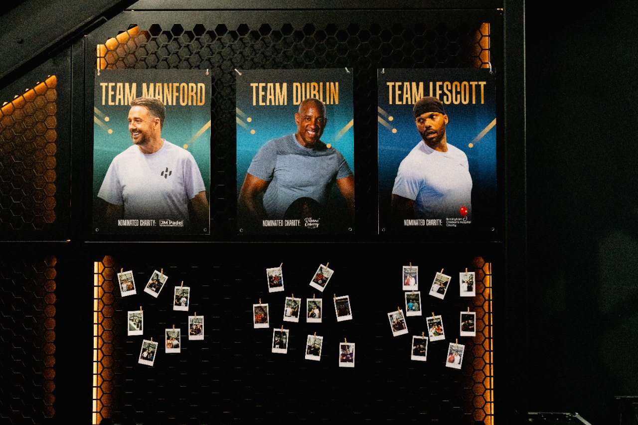 The three teams that played at the Pro Am Padel Tour 2025 Grand Finale: Team Manford, Dublin, and Lescott