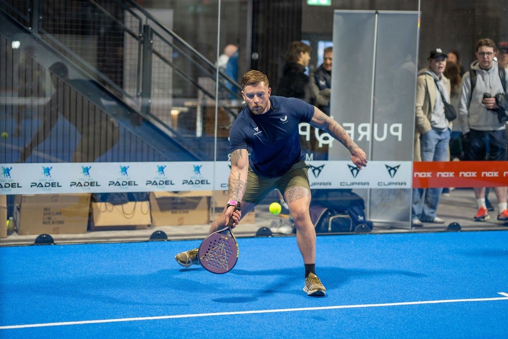 Adam Peaty playing padel