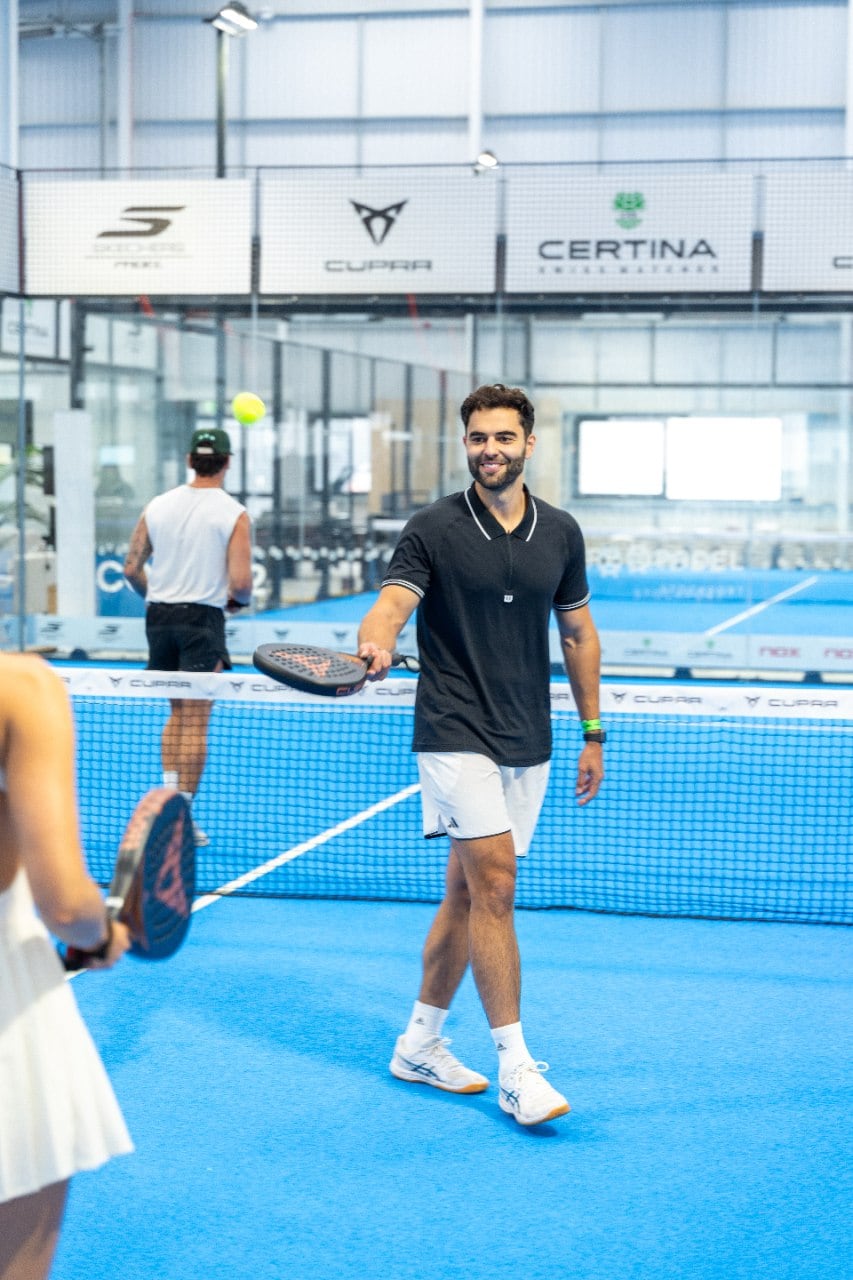 Players warming up before the Pro Am Padel Tour 2025