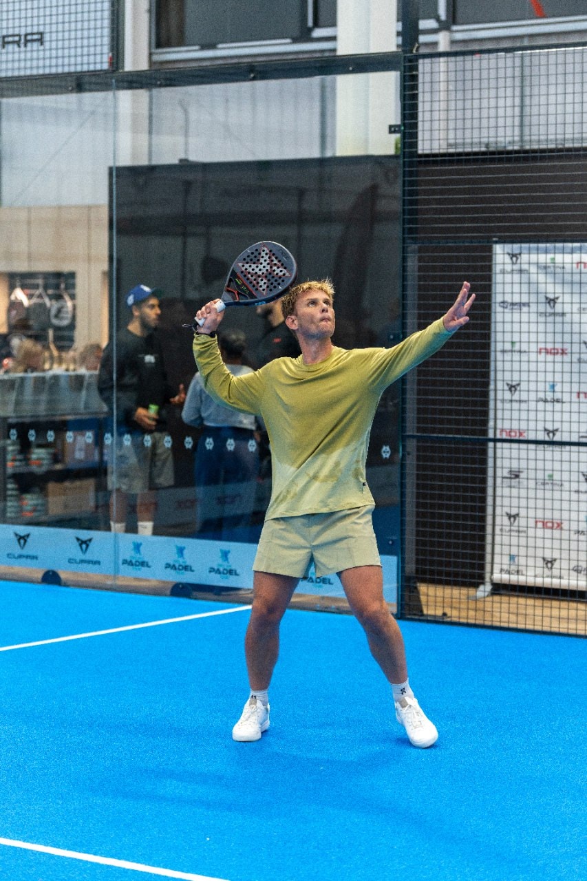 A player mid-match at the Pro Am Padel Tour 2025