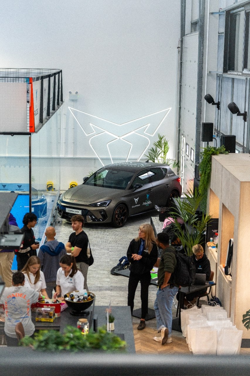 A CUPRA Leon in the foyer of the Pro Am Padel Tour 2025