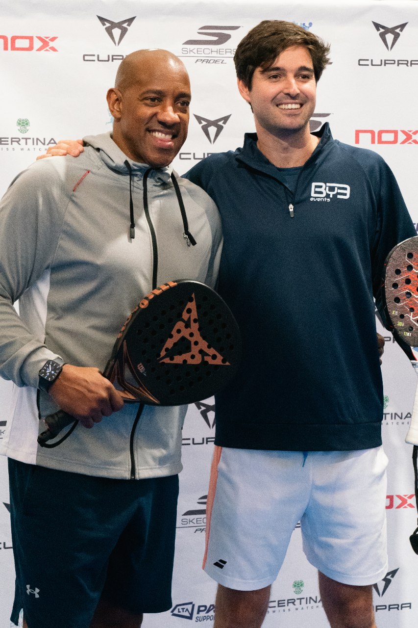 Two celeb padel players after the Pro Am Padel Tour 2025