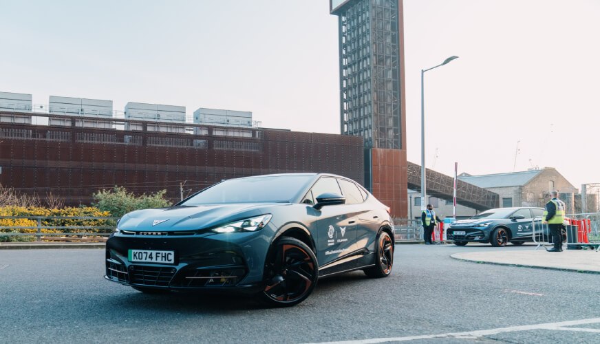 CUPRA x Baller League UK arrival in the CUPRA Tavascan