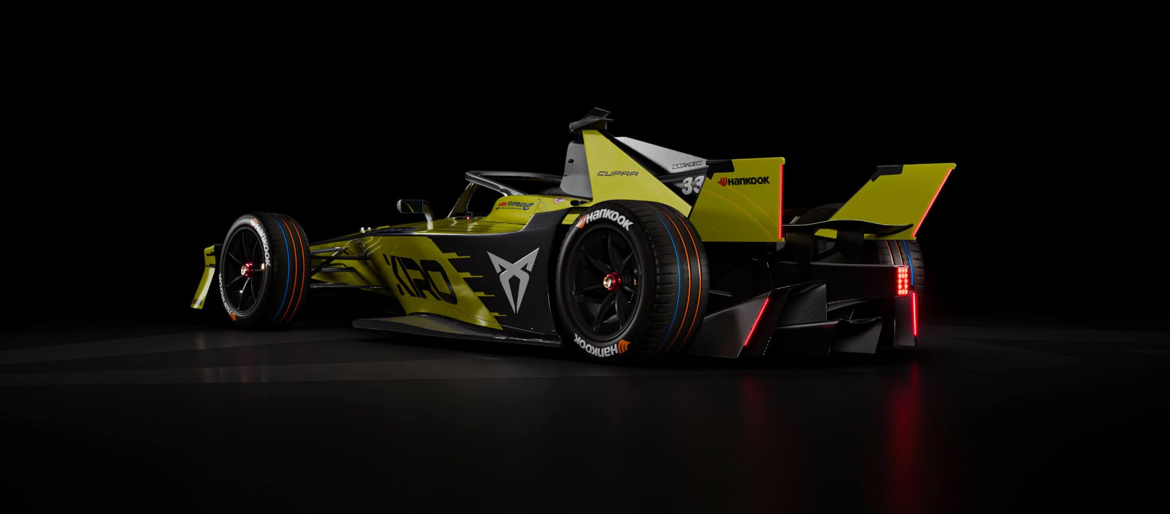The CUPRA Formula E on a racetrack