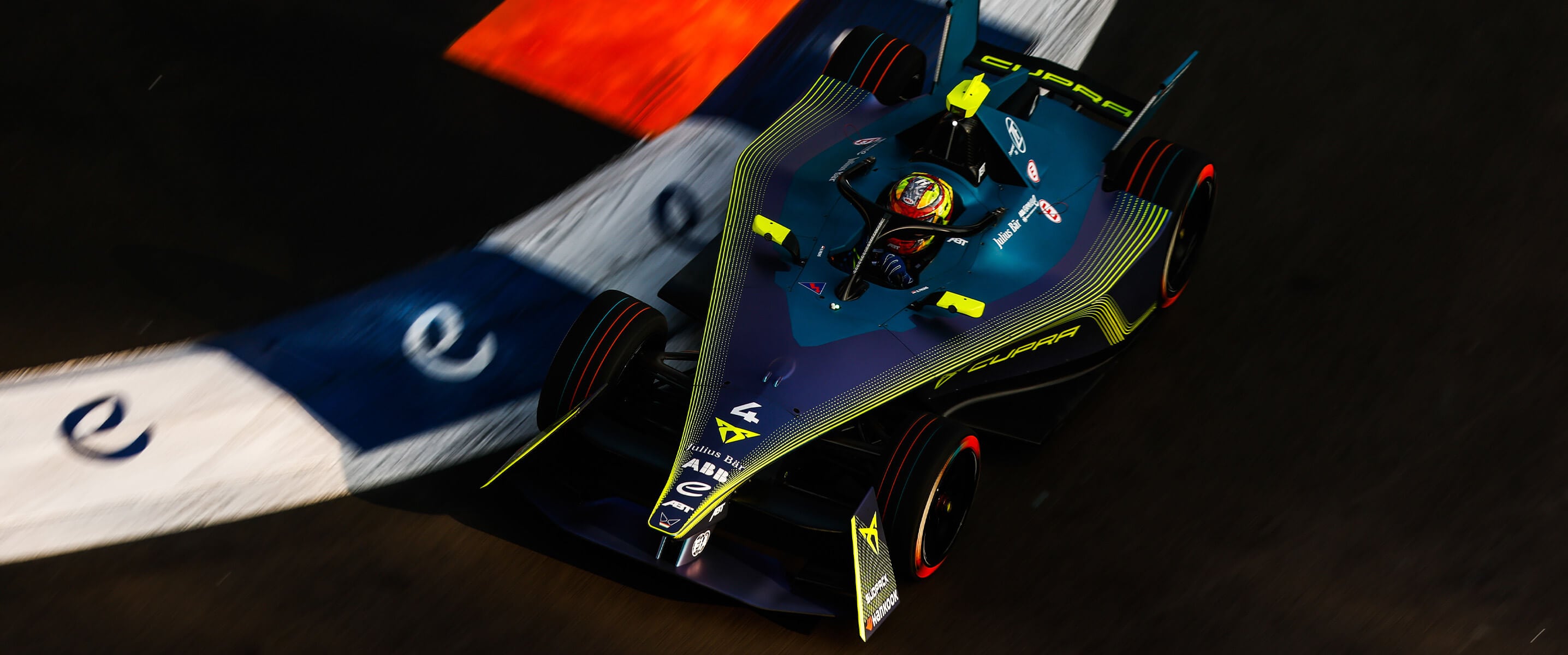 ABT CUPRA Formula E driving on a racetrack