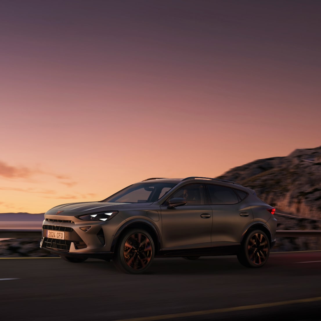 New CUPRA Formentor 2024 driving in the sunset