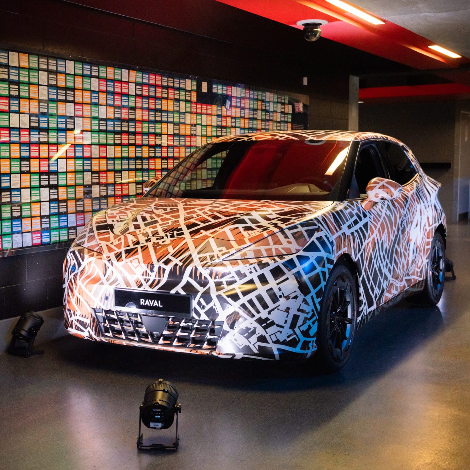 The 2026 CUPRA Raval on display in the gantry at the Baller League season 2 finals