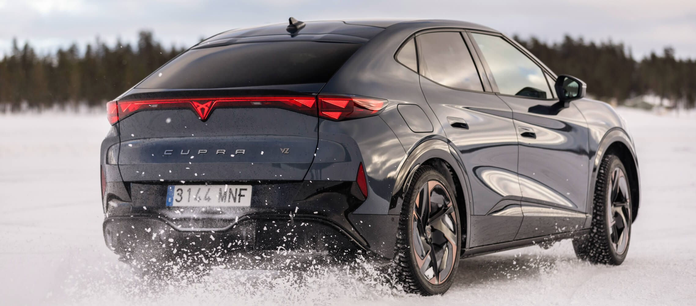 CUPRA Tavascan rear driving in Lapland