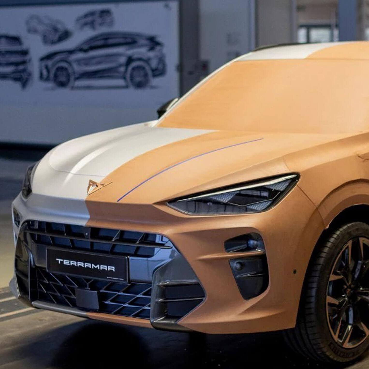 a full scale clay model of a CUPRA Terramar
