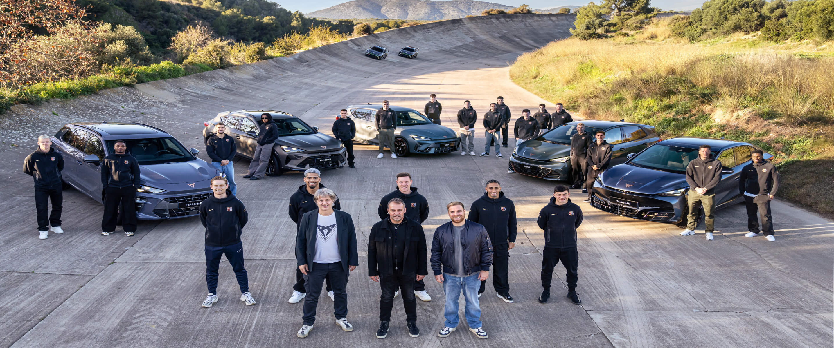 FC Barcelona players at the Terramar Circuit