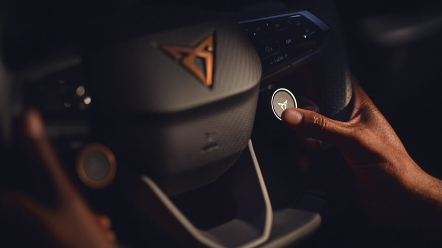 CUPRA Born interior view steering wheel