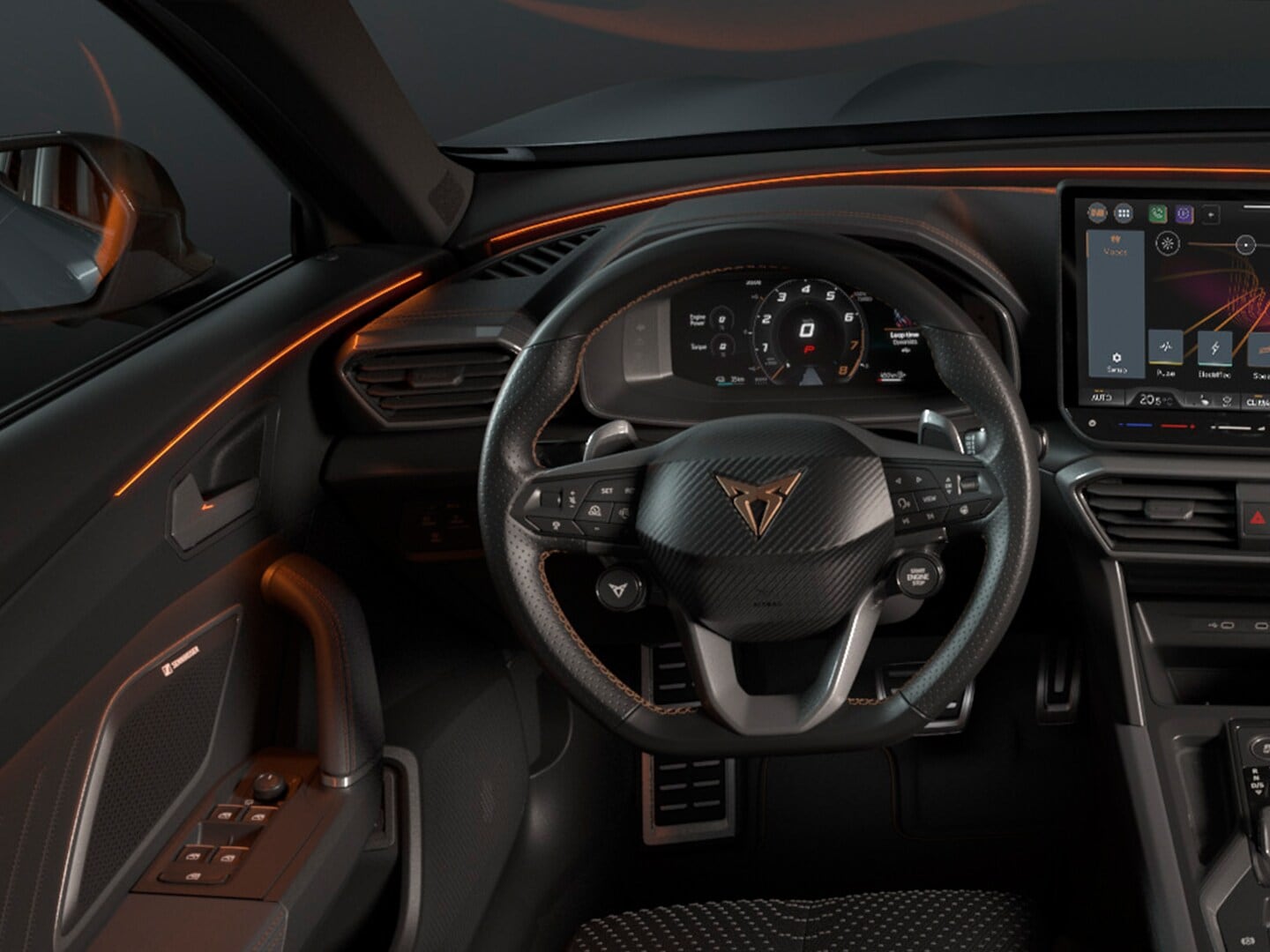 CUPRA Formentor 2026 Edge equipment upgrade technology, ambient lighting and infotainment system. Keyless advanced, anti-theft system and a rear-view camera.