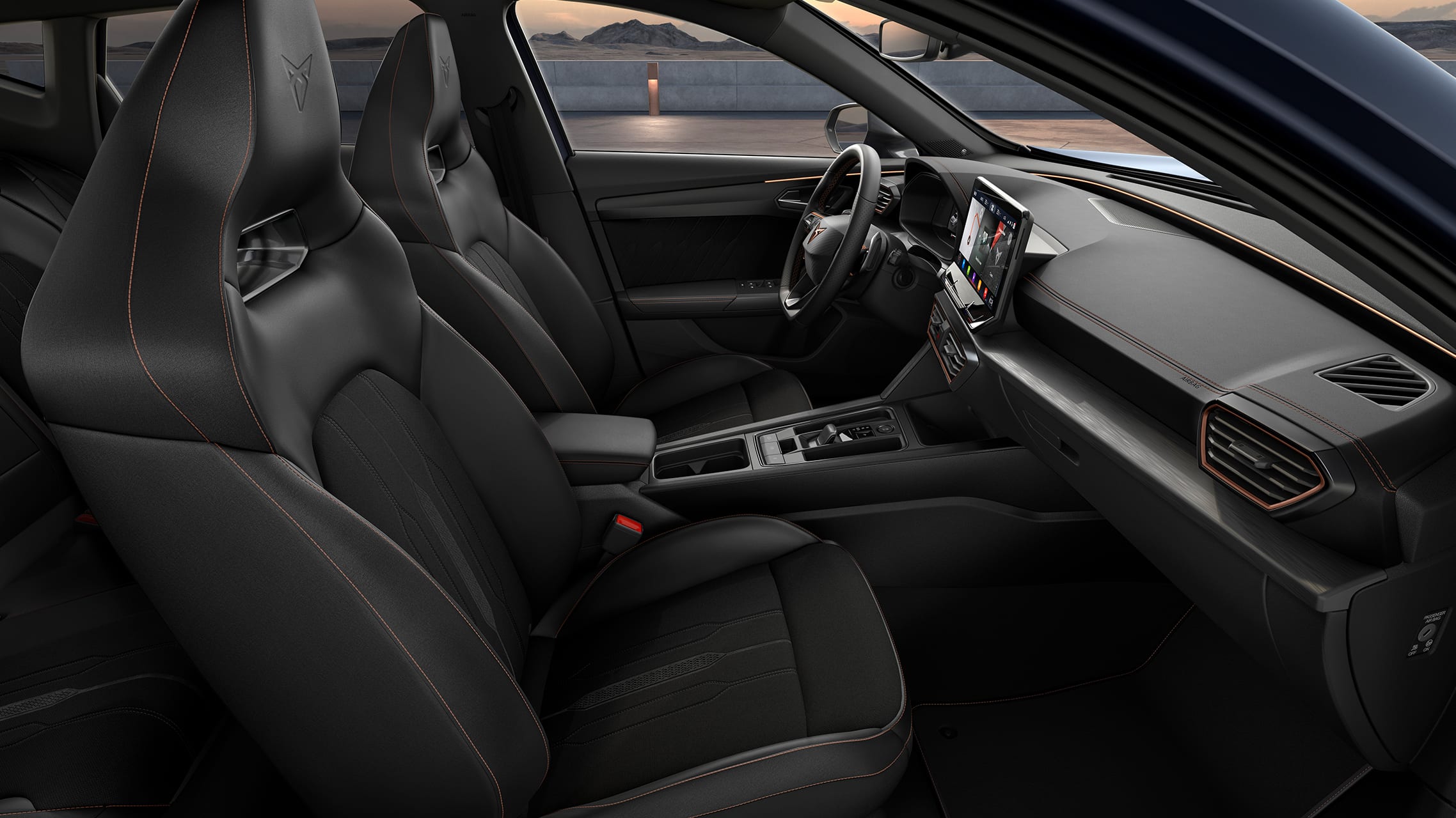 new cupra formentor interior with textile seats in black