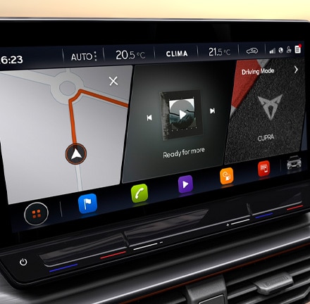 new cupra formentor 12-inch navigation screen with mapping services