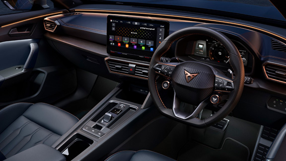 new cupra formentor interior with ambient lighting hues to suit your mood
