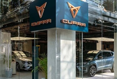 CUPRA city garage in Mexico with cars  on display in the showroom