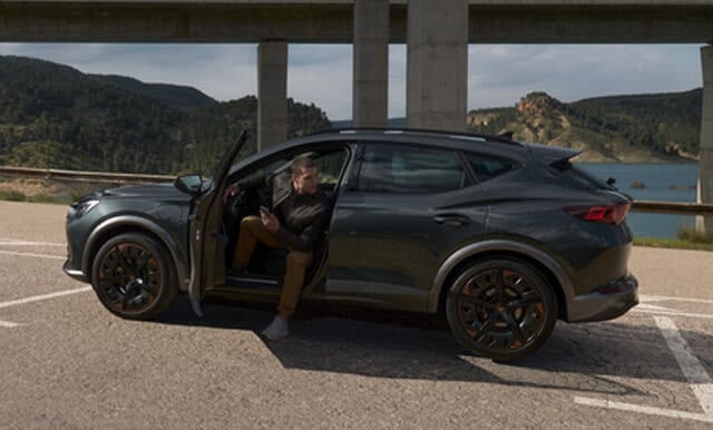 CUPRA Formentor with man outside