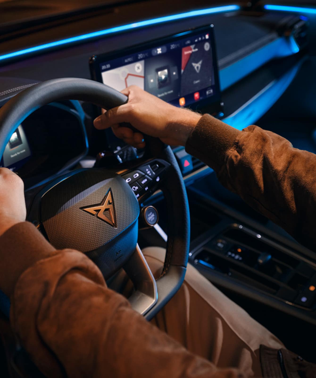 Steering wheel and digital display