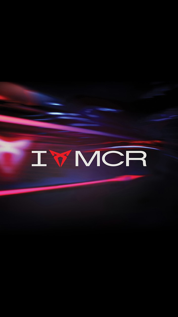 I CUPRA MCR logo on a black and pink background