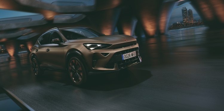 A CUPRA Formentor being driven on a road