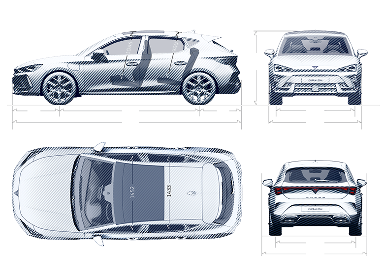 Dimension details of the CUPRA Leon