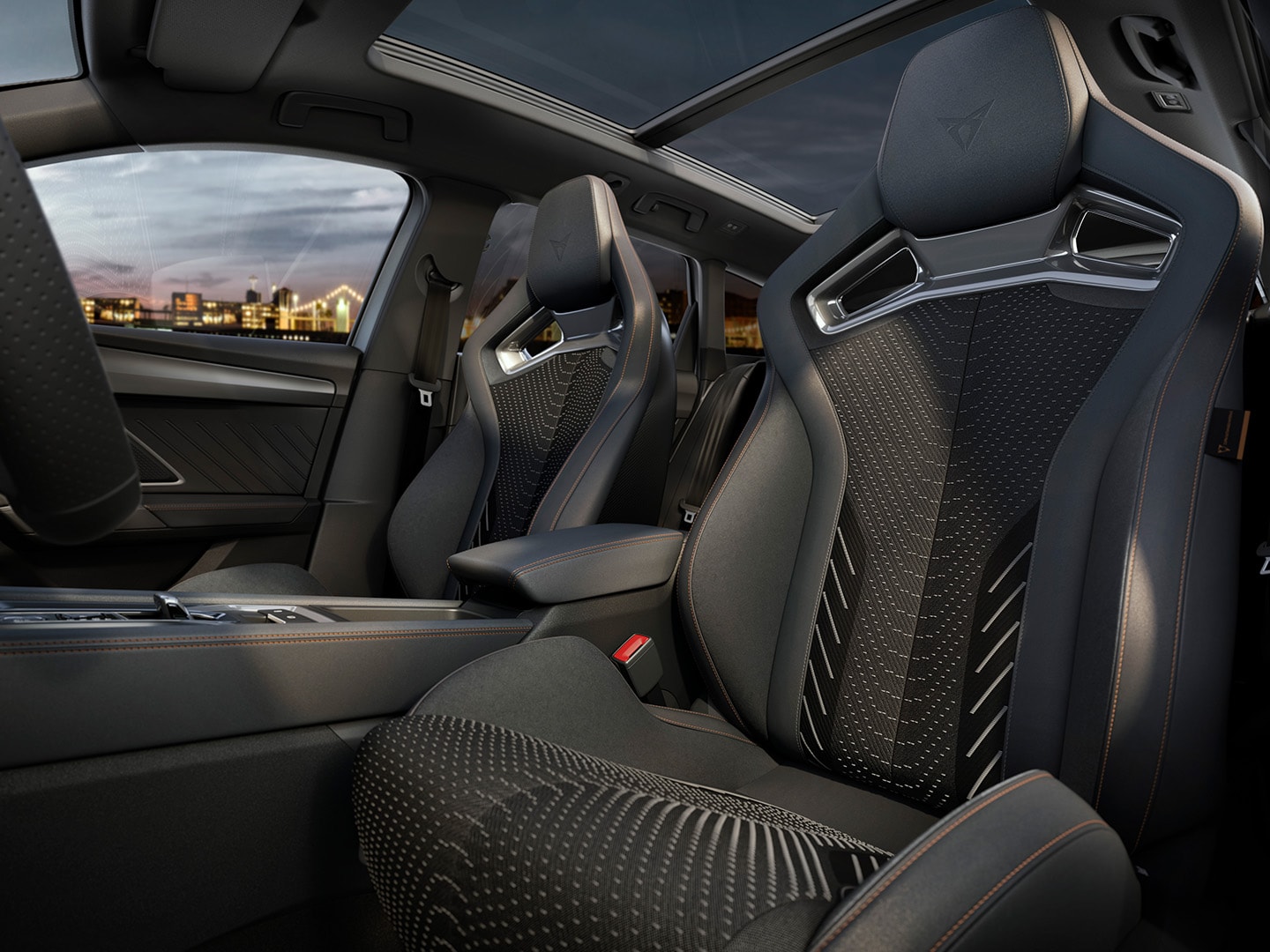 hot showcasing the cup bucket seats featured in the VZ3, available for the CUPRA Leon.