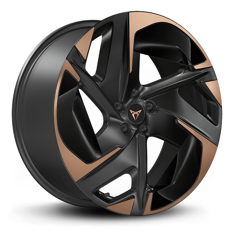 21" Black & copper machined wheels